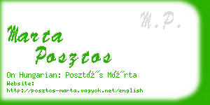 marta posztos business card